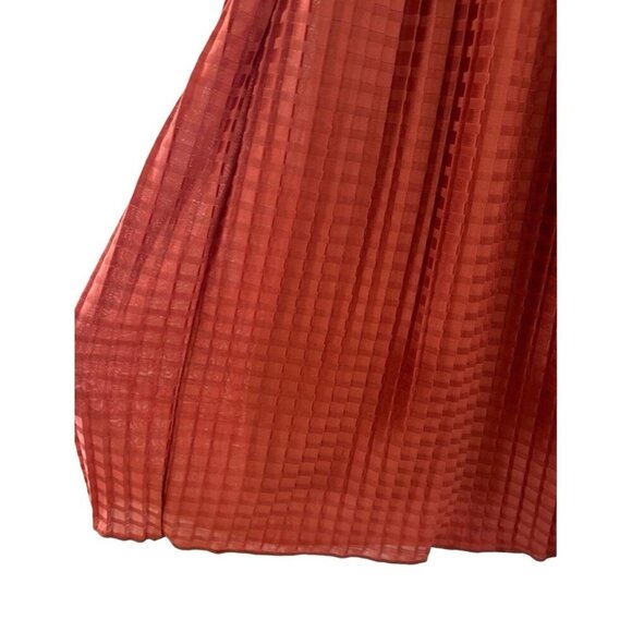 Zara Burnt Orange 2-Tiered Ribbed Dress, Size Small, Midi Farmhouse Casual - Picture 3 of 4